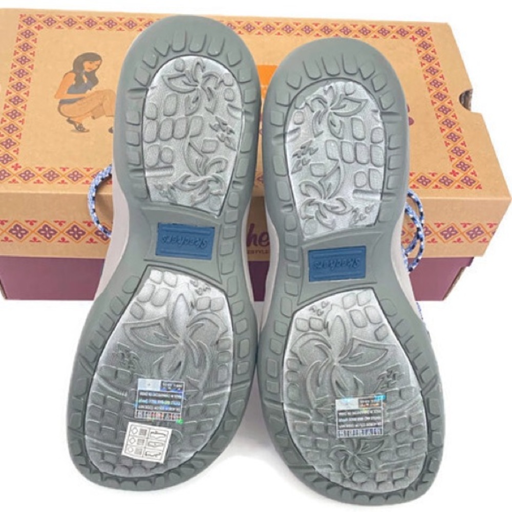 10 Skechers REGGAE slim Sandals Washable Vegan navy blue slip on water shoes - Picture 9 of 10